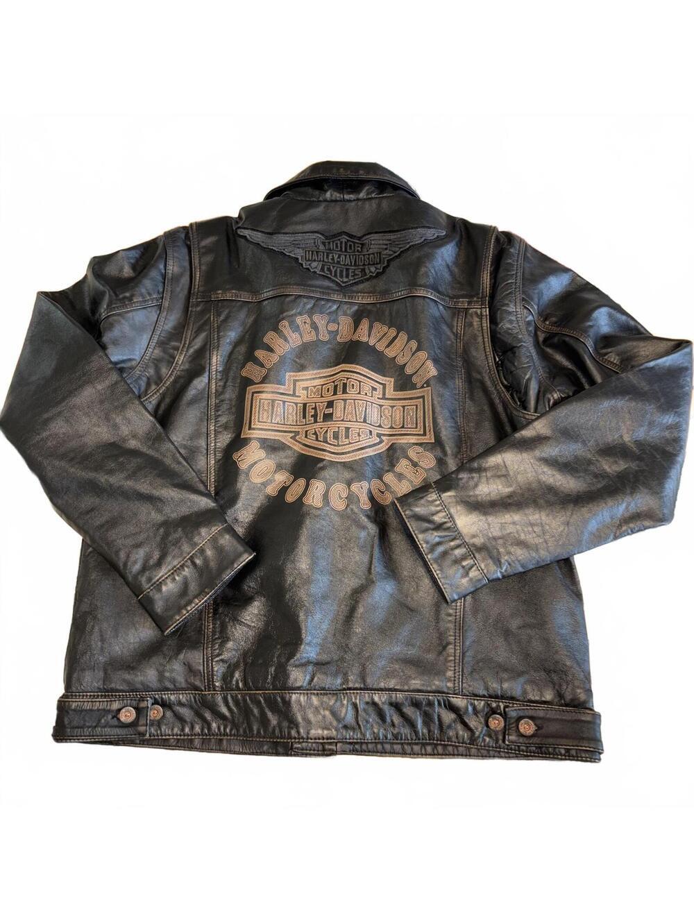 Harley Davidson Men's L Digger Button-Up Black Leather Riding Jacket 98036-19VM